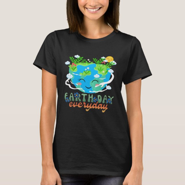 Heart Shaped Earth Day Everyday Bees World Environ T-Shirt (Vorderseite)