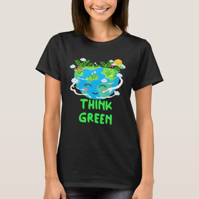 Heart Shaped Earth Day Everyday Bees World Environ T-Shirt (Vorderseite)
