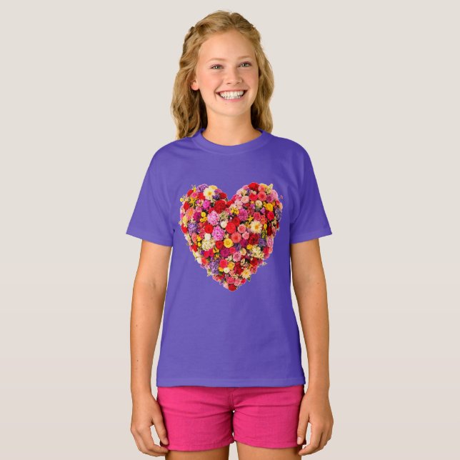 Heart-shaped Floral Valentine Love Arrangement T-Shirt (Vorne ganz)