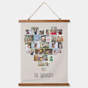 Heart Shaped Foto Collage 29 Bilder Familienname Wandteppich Mit Holzrahmen