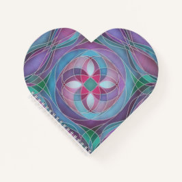 Heart-Shaped “Lemurian Ley Lines” Spiral Notebook Notizbuch
