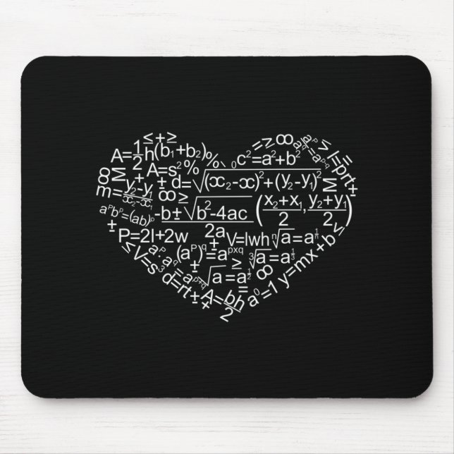 Heart Shaped Maths Formulas T Shirt  Mousepad (Vorne)