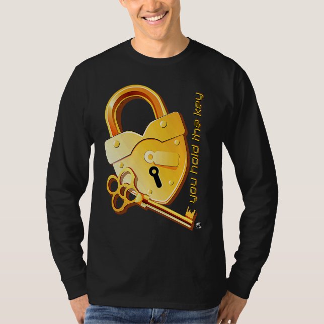Heart shaped padlock and key with the inscription T-Shirt (Vorderseite)