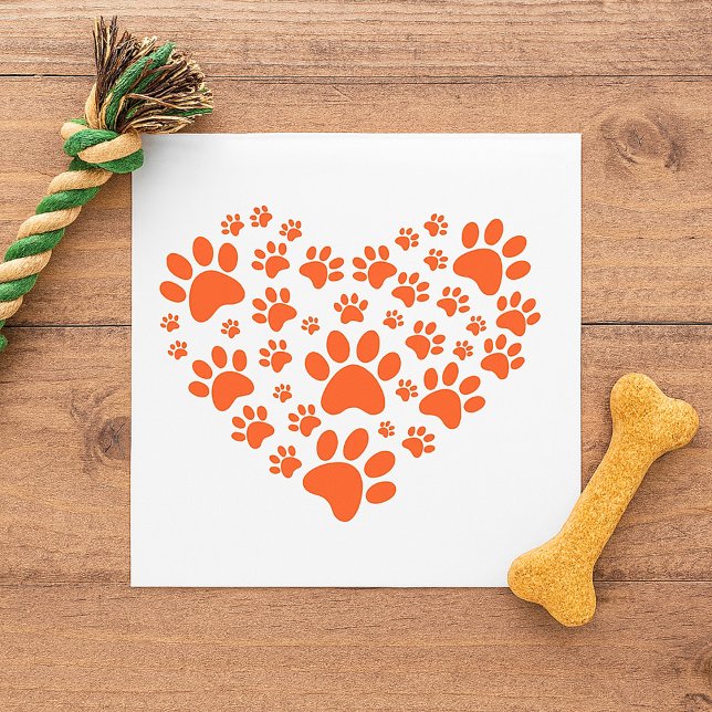 Heart Shaped Paw Prints Serviette (Von Creator hochgeladen)