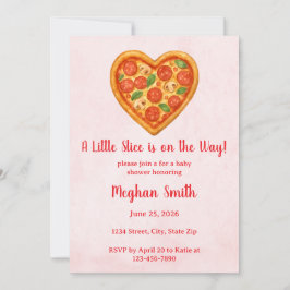 Heart Shaped Pizza Baby Shower Invitation Einladung