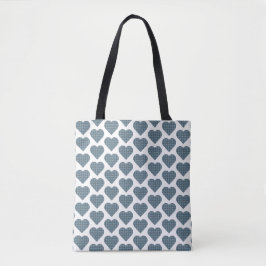 Heart Shaped Plaid Blue Gray