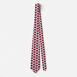 Heart Shaped Plaid Dark Red Burgundy Neck Tie Krawatte