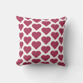 Heart Shaped Plaid Red Pink Kissen