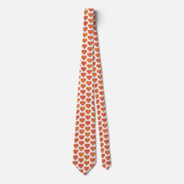 Heart Shaped Plaid Yellow Pink Preppy Neck Tie Krawatte