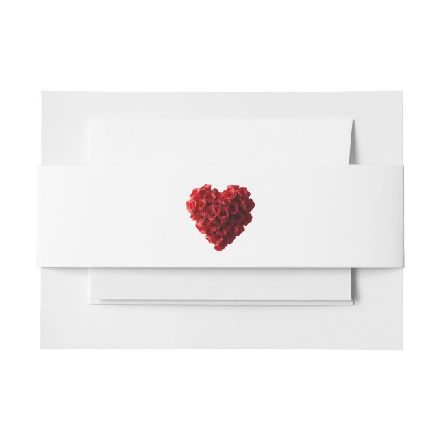 Heart Shaped Red Roses-Wedding- Einladungsbanderole (Vorderseite Beispiel)