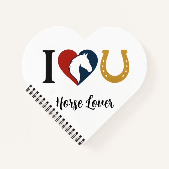 Heart Shaped Spiral Bound Notebook for Horse Lover Notizbuch (Vorderseite)