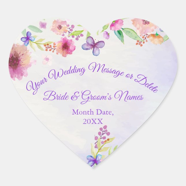 Heart Shaped Stickers for Gastgeschenke Hochzeiten (Vorderseite)