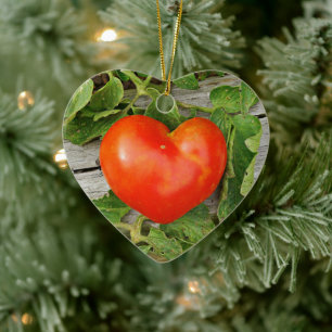 Heart Shaped Tomato Keramik Ornament