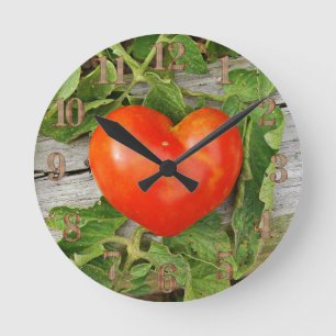 Heart Shaped Tomato Runde Wanduhr