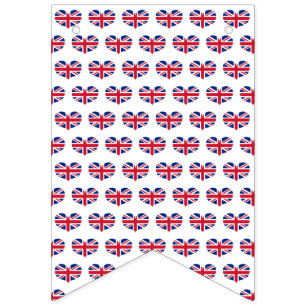 Heart Shaped United Kingdom Flag / Union Jack Wimpelkette
