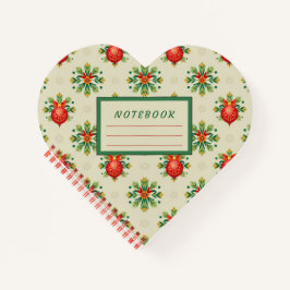 Heart Shaped Vintage Ornaments Notebook Notizbuch