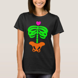 Heart Skelly Cartoon Zombie Skeleton Ribcage Art T T-Shirt