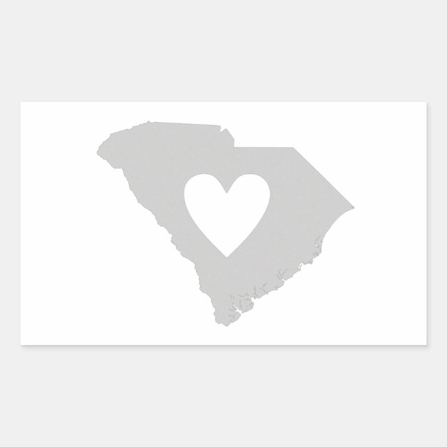 Heart South Carolina Staat Silhouette Rechteckiger Aufkleber (Vorderseite)