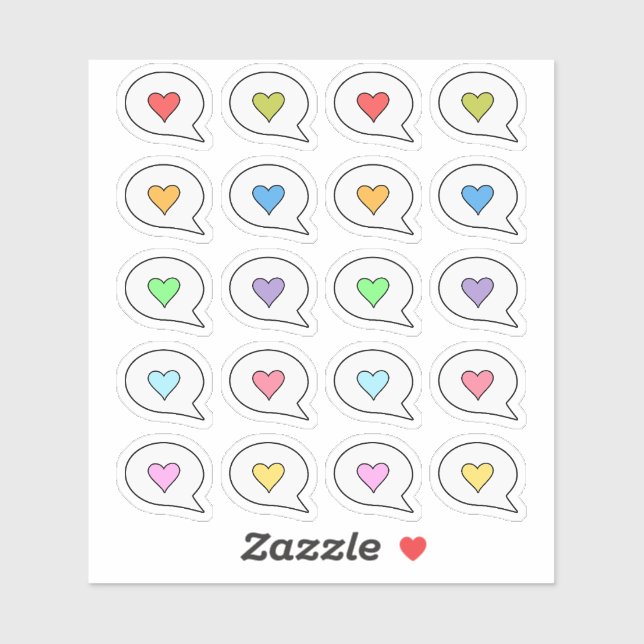 Heart Speech Thought Bubble Quote Erinnerung Plann Aufkleber (Blatt)