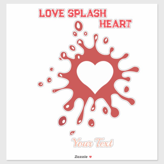 Heart Splash Art – Creative Love Expression Design Aufkleber (Blatt)