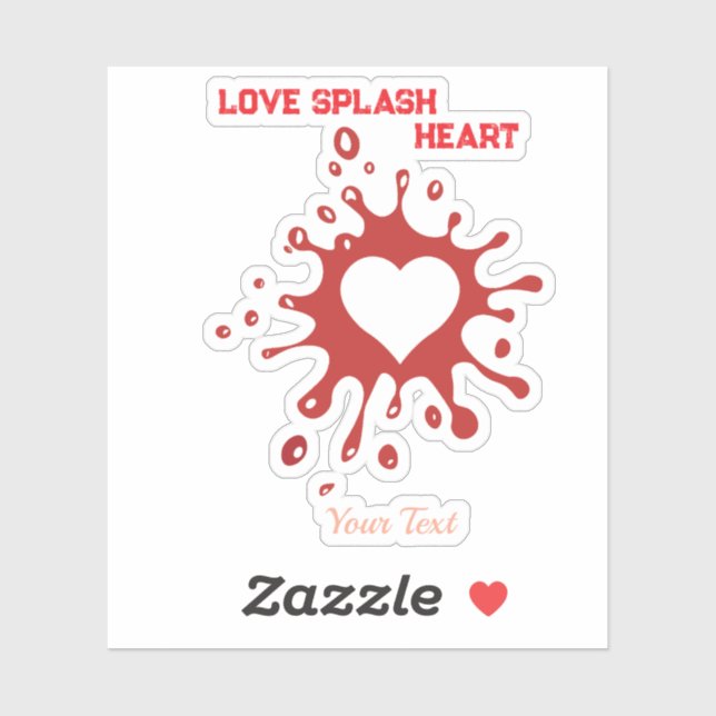Heart Splash Art – Creative Love Expression Design Aufkleber (Blatt)