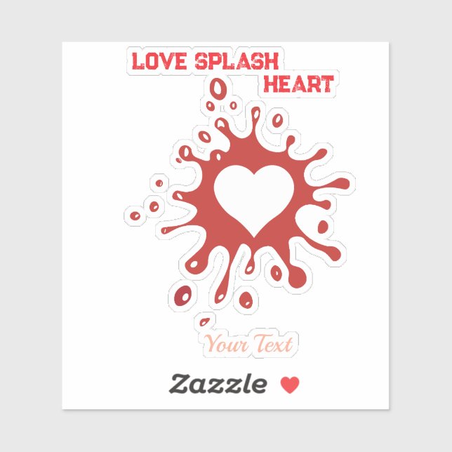 Heart Splash Art – Creative Love Expression Design Aufkleber (Blatt)