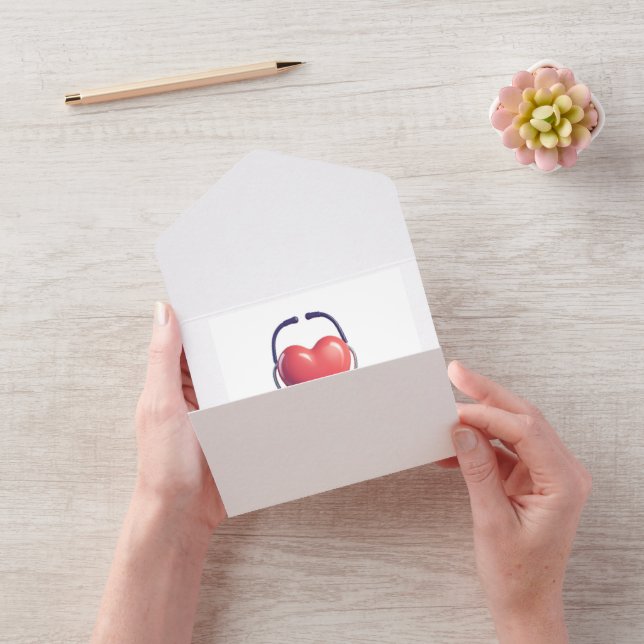 Heart & Stethoscope Greeting Card Wird Thank You H All In One Einladung (Video)