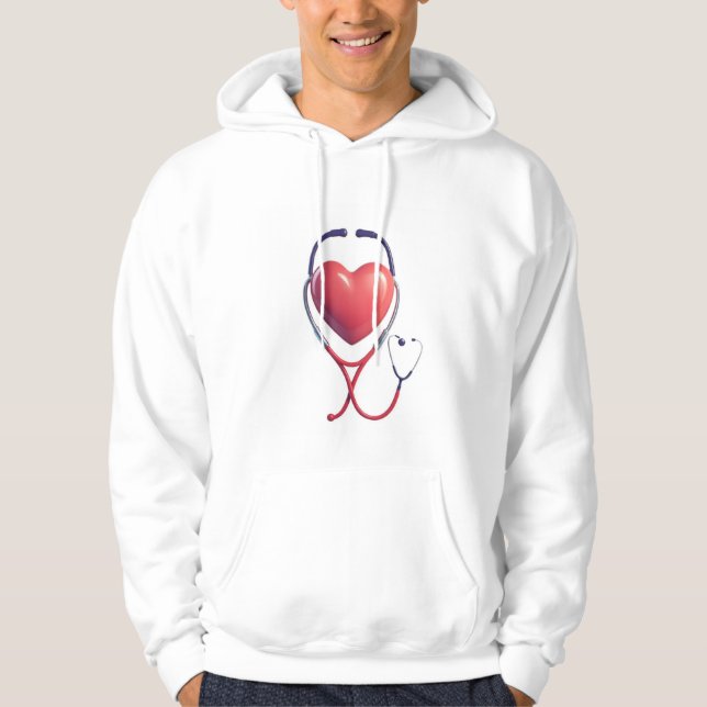 Heart Stethoscope Love Hoodie (Vorderseite)