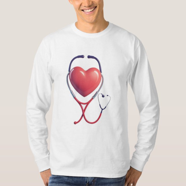 Heart Stethoscope Love Sweatshirt T-Shirt (Vorderseite)