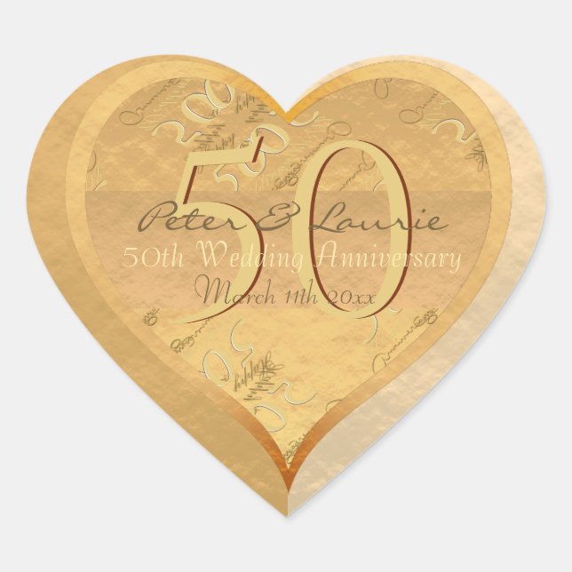 Heart Sticker zum 50. Geburtstag (Vorderseite)