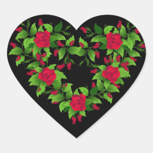 Heart Stickers-Rote Rosen Herz-Aufkleber