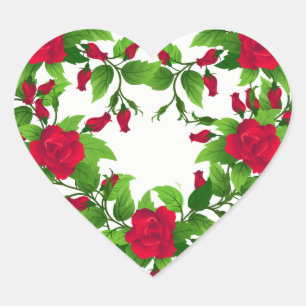 Heart Stickers-Rote Rosen Herz-Aufkleber