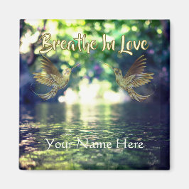 Heart Stream - Golden Hummingbirds Magnet