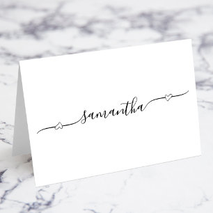 Heart Swash Signature Guest Name Platzkarten Tischnummer