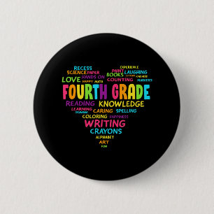 Heart Tee Fourth Grade Team Teacher Student Back T Button