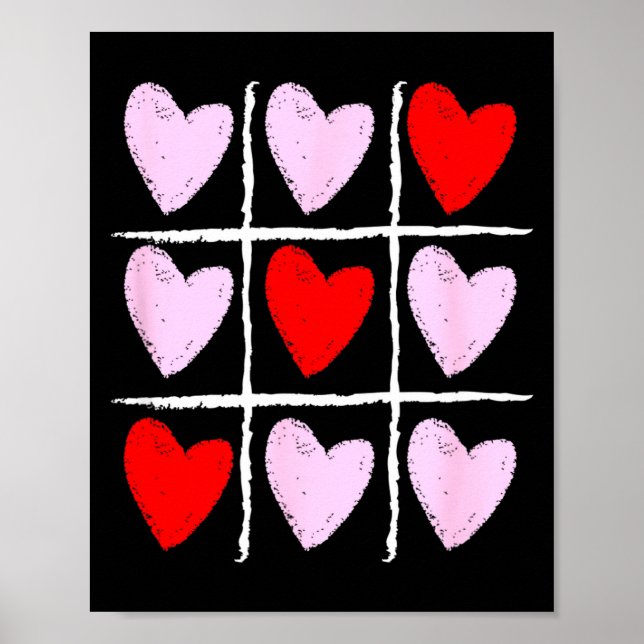 Heart Tic Tac Toe Valentines Day  Poster (Vorne)