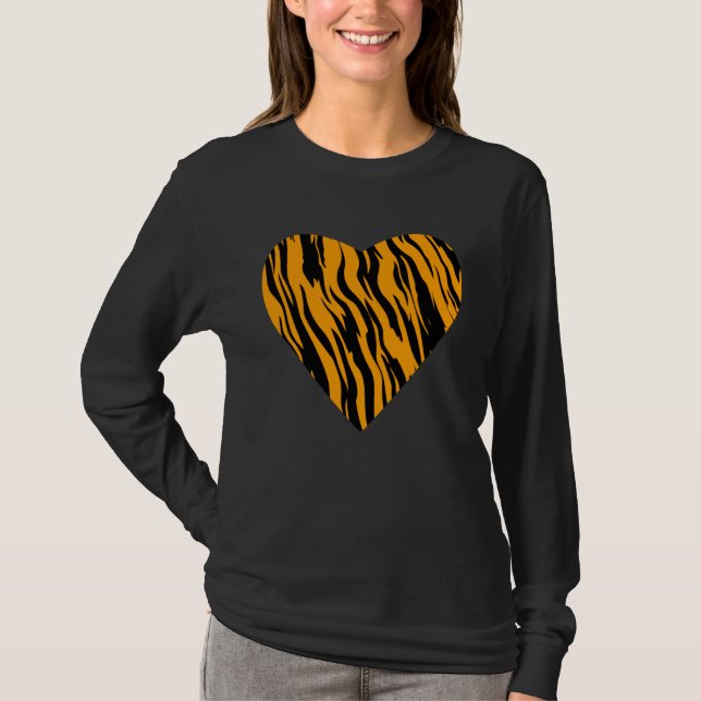 Heart Tiger Cheetah Leopard Print T-Shirt (Vorderseite)