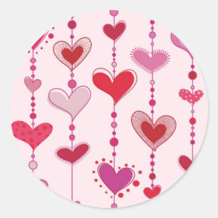 Heart Tiles Runder Aufkleber