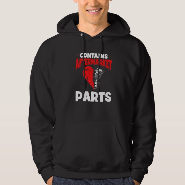 Heart Transplant Survivor Heart Bypass Open Heart  Hoodie (Vorderseite)