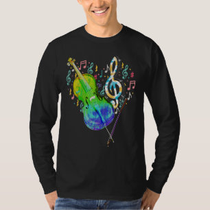 Heart Treble Clef Cello Player Musiknotens Cellist T-Shirt