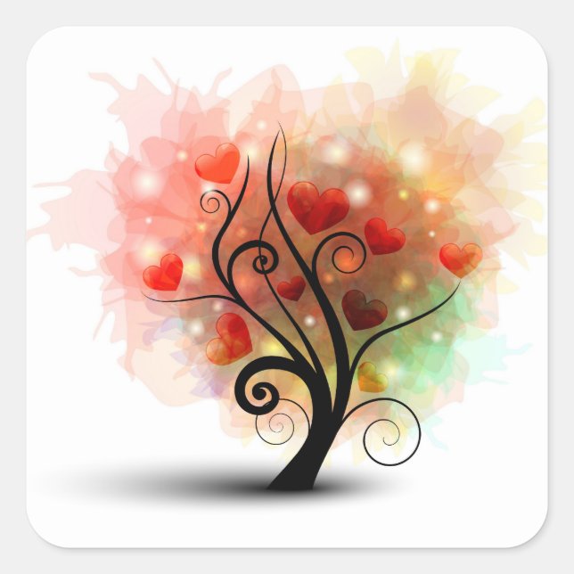 Heart Trecker Quadratischer Aufkleber (Vorderseite)