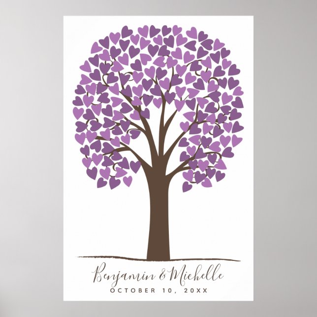 Heart Tree - 150 Signature Guest Book Alternative Poster (Vorne)
