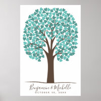 Heart Tree - 200 Signature Guest Book Alternative