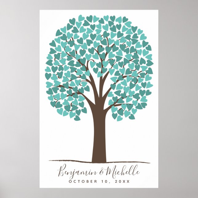 Heart Tree - 200 Signature Guest Book Alternative Poster (Vorne)