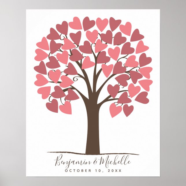 Heart Tree - 50 Signature Guest Book Alternative Poster (Vorne)