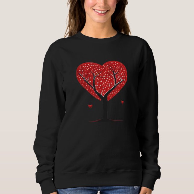 Heart Tree Red Couple Natural Love Wedding Honeymo Sweatshirt (Vorderseite)