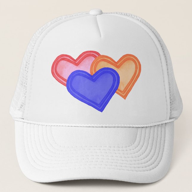 Heart Trio Hat Truckerkappe (Vorderseite)