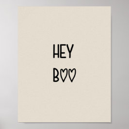 Heart Typography Hey Boo Poster