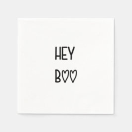 Heart Typography Hey Boo Serviette