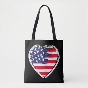 Heart US Flag 4. Juli Patriotic American Stars